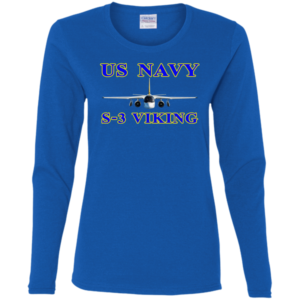 US Navy S-3 1 Ladies' Cotton LS T-Shirt