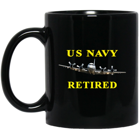 Navy Retired 1 Black Mug - 11oz