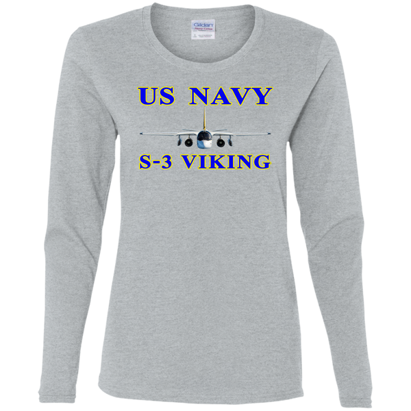 US Navy S-3 1 Ladies' Cotton LS T-Shirt