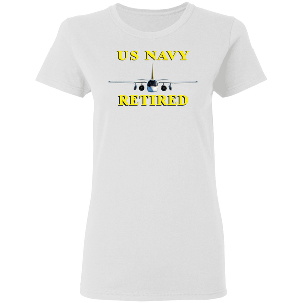 Navy Retired 2 Ladies' Cotton T-Shirt