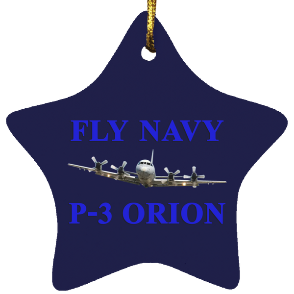 Fly Navy P-3 1 Ornament - Star