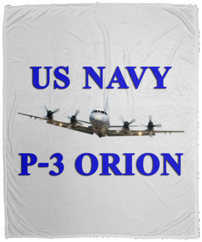 US Navy P-3 1 Blanket - Cozy Plush Fleece Blanket - 50x60