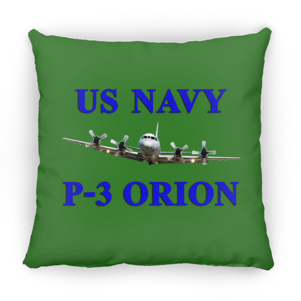 US Navy P-3 1 Pillow - Square - 16x16