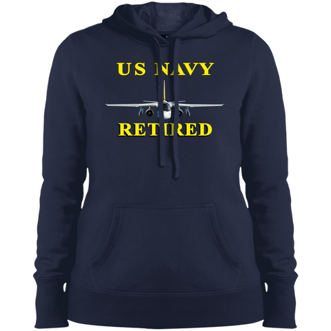 Navy Retired 2 Ladies' Pullover Hooded Sweatshirt
