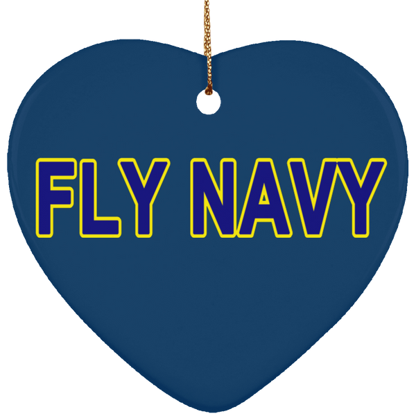 Fly Navy 2 Ornament - Heart