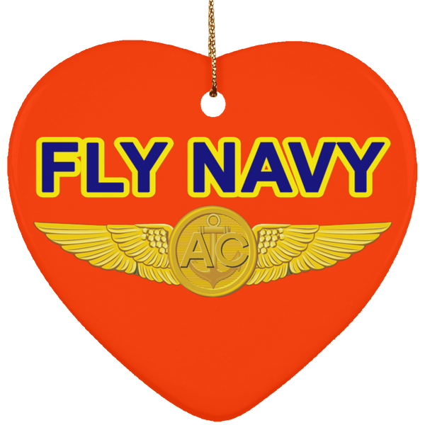 Fly Navy Aircrew Ornament - Heart