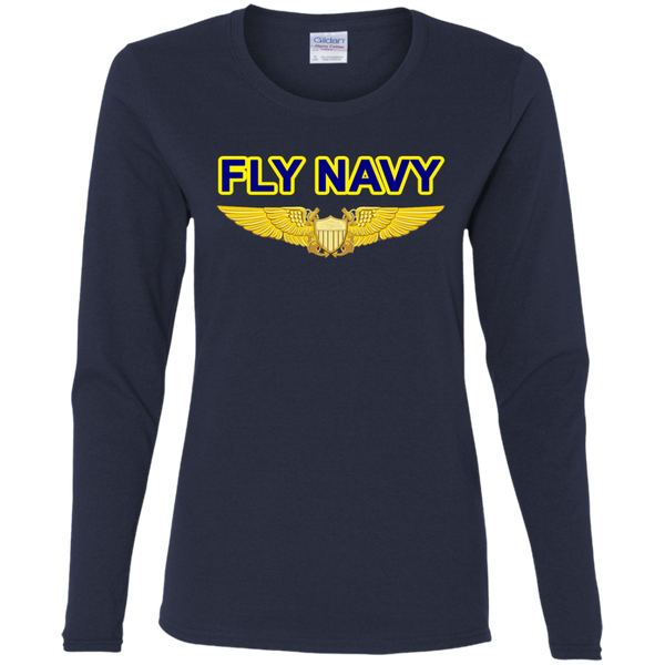 P-3C 2 Fly NFO Ladies' Cotton LS T-Shirt