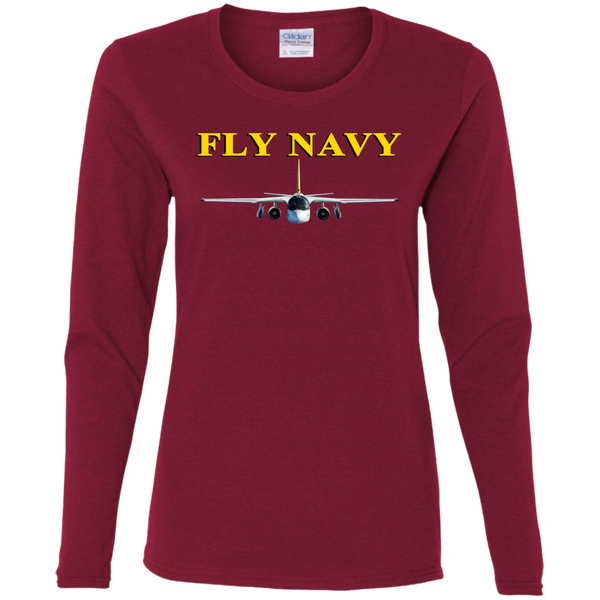 Fly Navy S-3 4 Ladies' Cotton LS T-Shirt