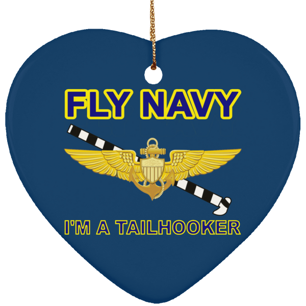 Fly Navy Tailhooker Ornament - Heart