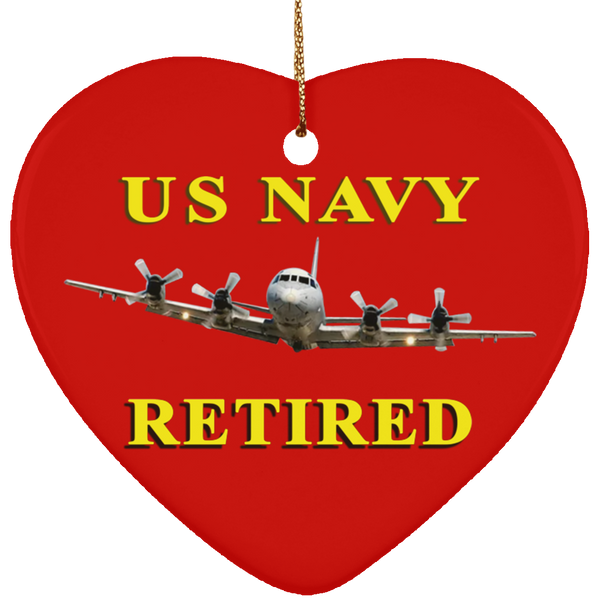 Navy Retired 1 Ornament - Heart