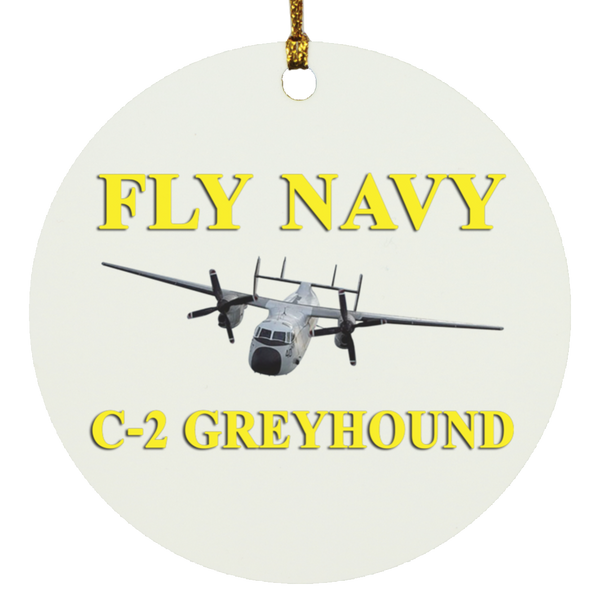 Fly Navy C-2 3 Ornament - Circle