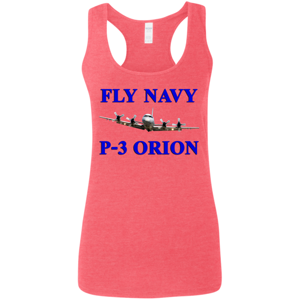 Fly Navy P-3 1 Ladies' Softstyle Racerback Tank