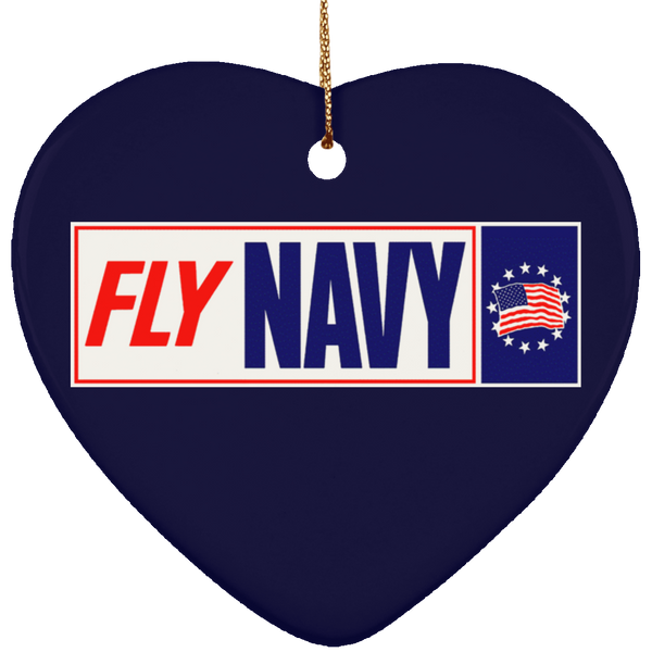 Fly Navy 1 Ornament - Heart