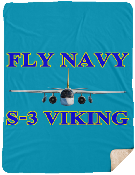 Fly Navy S-3 1 Blanket - Fleece Sherpa Extra Large