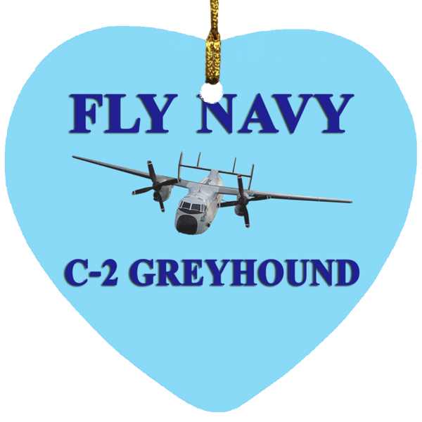 Fly Navy C-2 1 Ornament - Heart