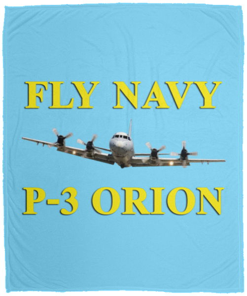 Fly Navy P-3 3 Blanket - Cozy Plush Fleece Blanket - 50x60