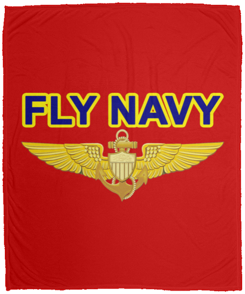 Fly Navy Aviator Blanket - Cozy Plush Fleece Blanket - 50x60