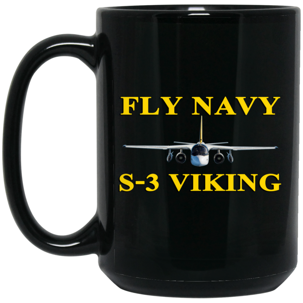 Fly Navy S-3 3 Black Mug - 15oz