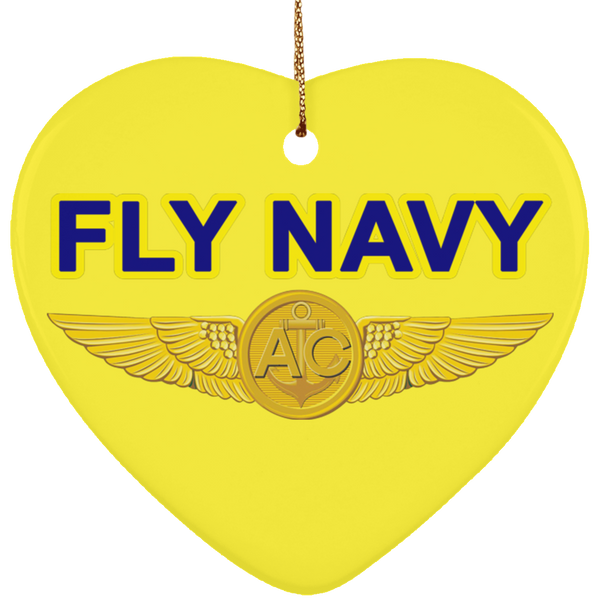 Fly Navy Aircrew Ornament - Heart