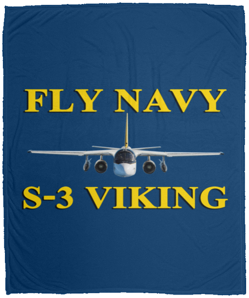 Fly Navy S-3 3 Blanket - Velveteen Micro Fleece Large