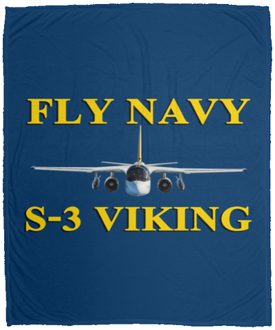 Fly Navy S-3 3 Blanket - Velveteen Micro Fleece Large