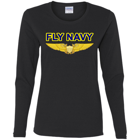 P-3C 2 Fly NFO Ladies' Cotton LS T-Shirt