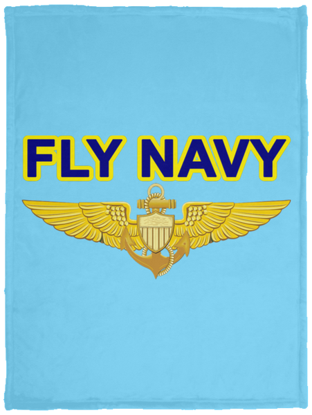 Fly Navy Aviator Blanket - Cozy Plush Fleece Blanket - 30x40