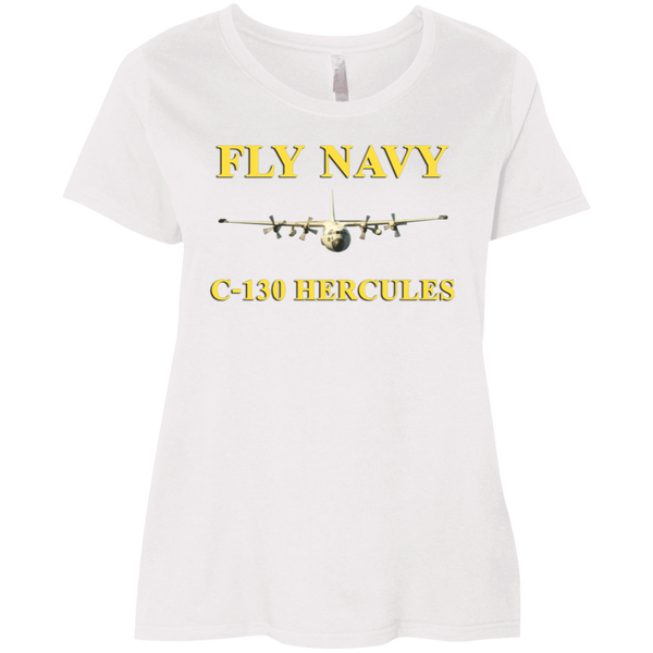 Fly Navy C-130 3 Ladies' Curvy T-Shirt