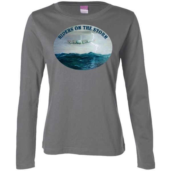 P-3 Orion Storm Riders Ladies' LS Cotton T-Shirt