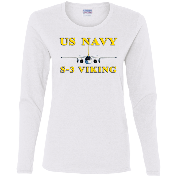 US Navy S-3 3 Ladies' Cotton LS T-Shirt