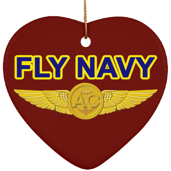 Fly Navy Aircrew Ornament - Heart