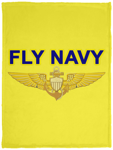 Fly Navy Aviator Blanket - Cozy Plush Fleece Blanket - 30x40