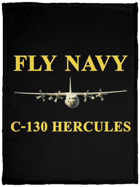 Fly Navy C-130 3 Blanket - Cozy Plush Fleece Blanket - 30x40