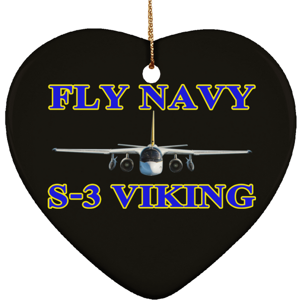 Fly Navy S-3 1 Ornament - Heart