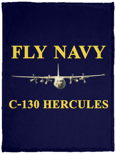 Fly Navy C-130 3 Blanket - Cozy Plush Fleece Blanket - 30x40