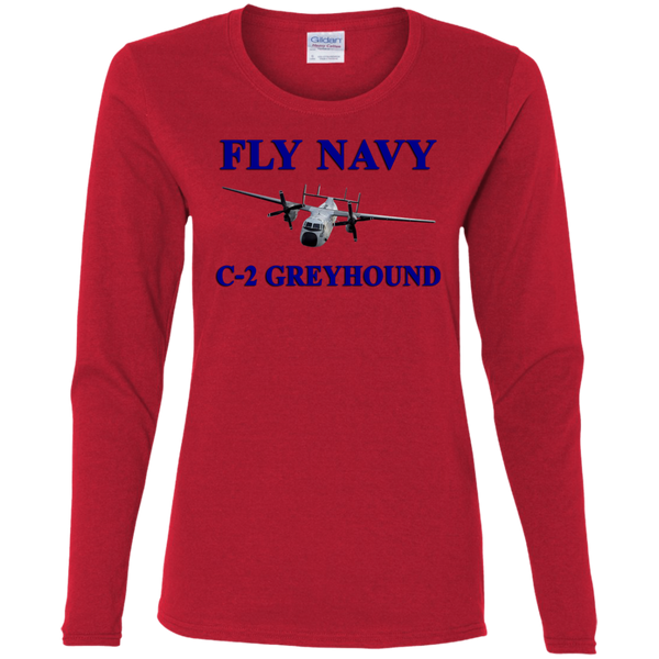 Fly Navy C-2 1 Ladies' Cotton LS T-Shirt