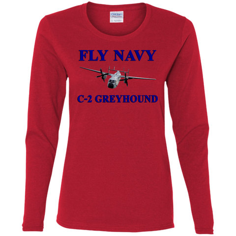 Fly Navy C-2 1 Ladies' Cotton LS T-Shirt