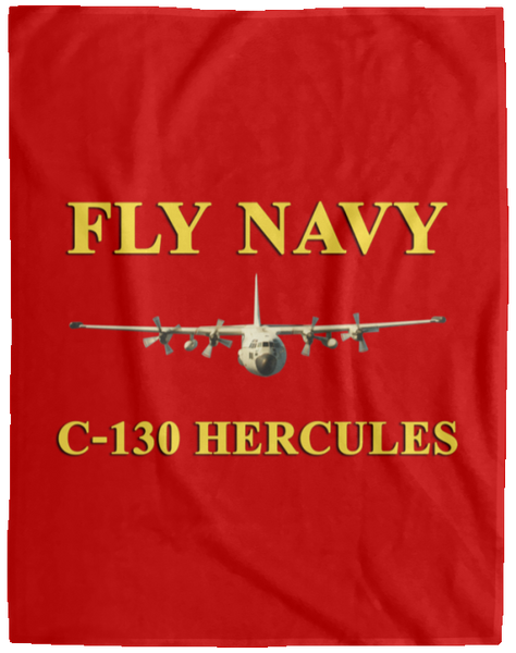 Fly Navy C-130 3 Blanket - Cozy Plush Fleece Blanket - 60x80