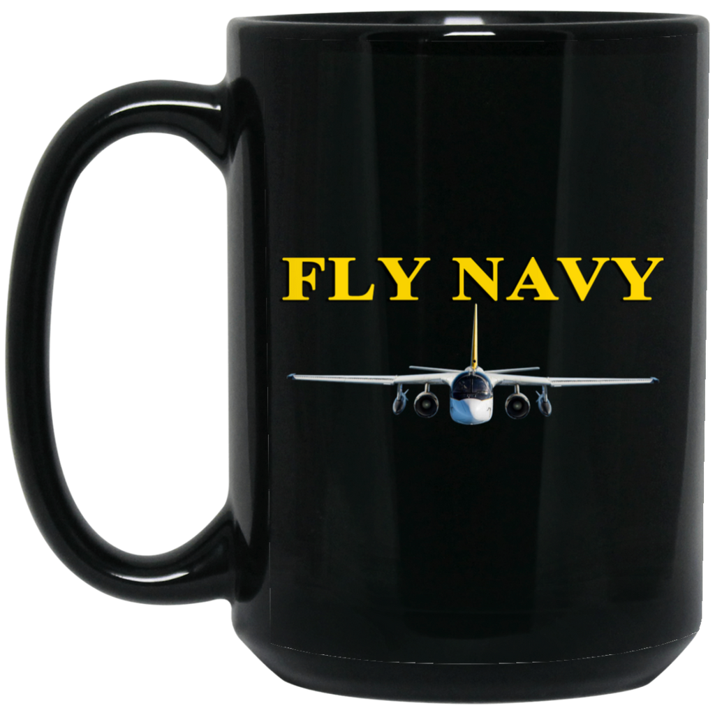 Fly Navy S-3 4 Black Mug - 15oz