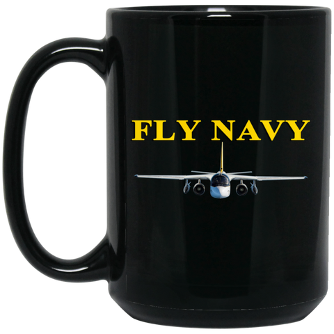 Fly Navy S-3 4 Black Mug - 15oz