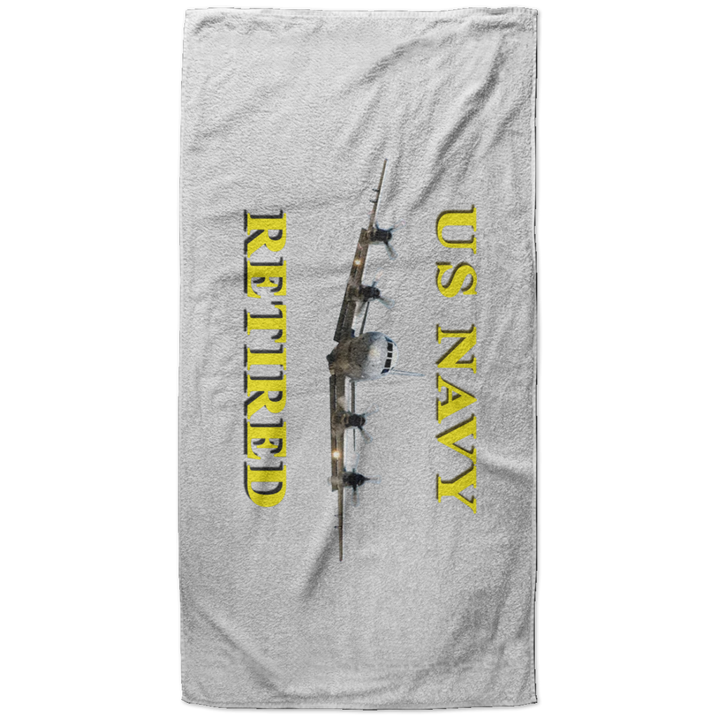 Navy Retired 1 Beach Towel - 37x74