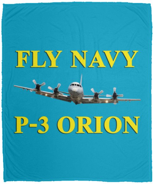 Fly Navy P-3 3 Blanket - Cozy Plush Fleece Blanket - 50x60