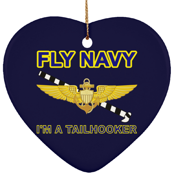 Fly Navy Tailhooker Ornament - Heart