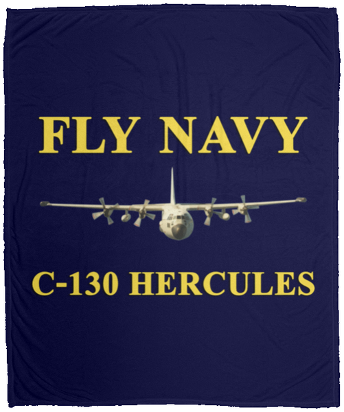 Fly Navy C-130 3 Blanket - Cozy Plush Fleece Blanket - 50x60