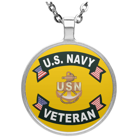 Navy Veteran Necklace - Circle