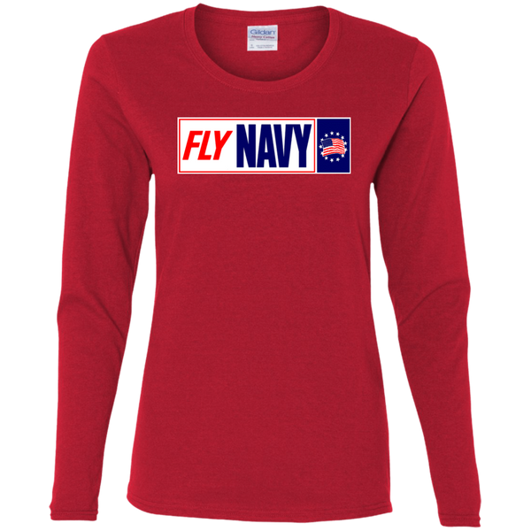 Fly Navy 1 Ladies' Cotton LS T-Shirt