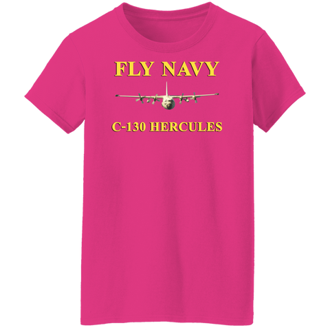 Fly Navy C-130 3 Ladies' Cotton T-Shirt