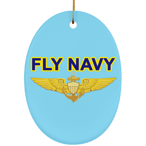 Fly Navy Aviator Ornament - Oval