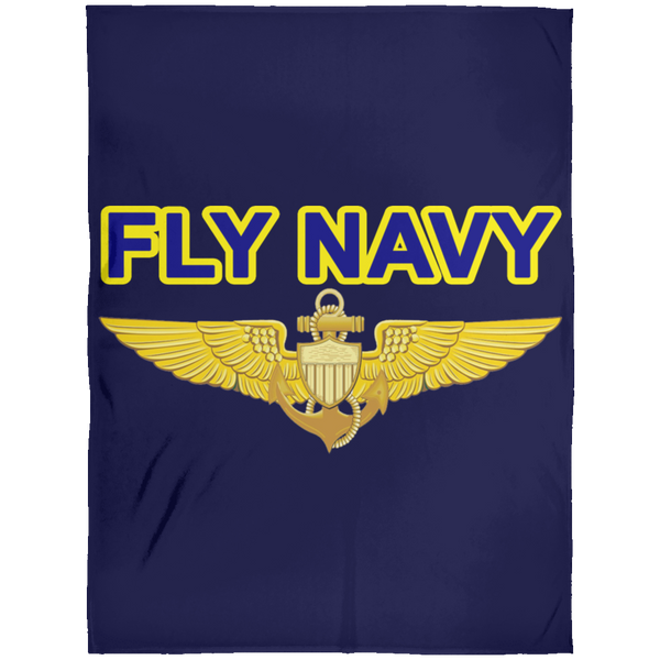 Fly Navy Aviator Blanket - Arctic Fleece Blanket 60x80