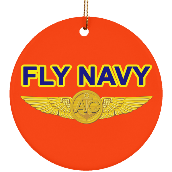 Fly Navy Aircrew Ornament - Circle